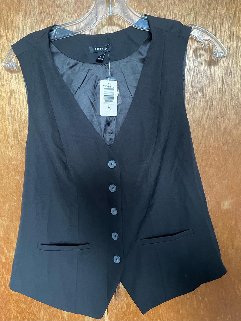 torrid Black Tailored Button Vest